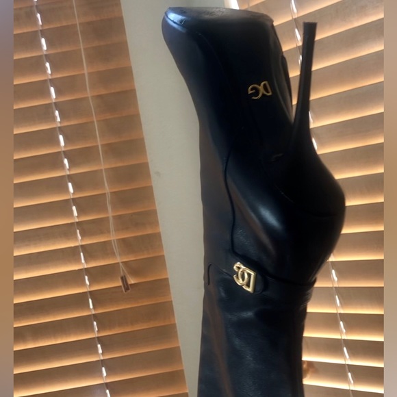 Dolce and Gabbana Black Stiletto Boots Knee High - Picture 9 of 11